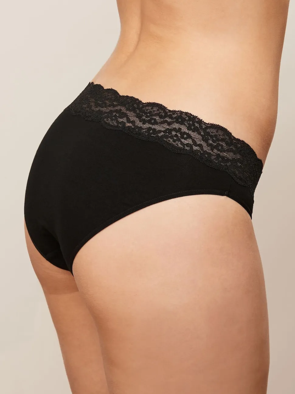 White/Black/Grey High Leg Cotton Lace Knickers 4 Pack