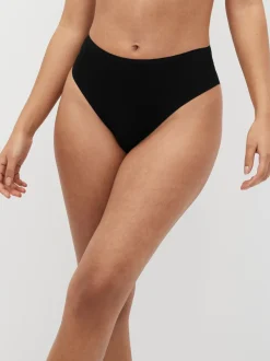 White/Black/Grey High Rise High Leg Cotton Lace Knickers 4 Pack