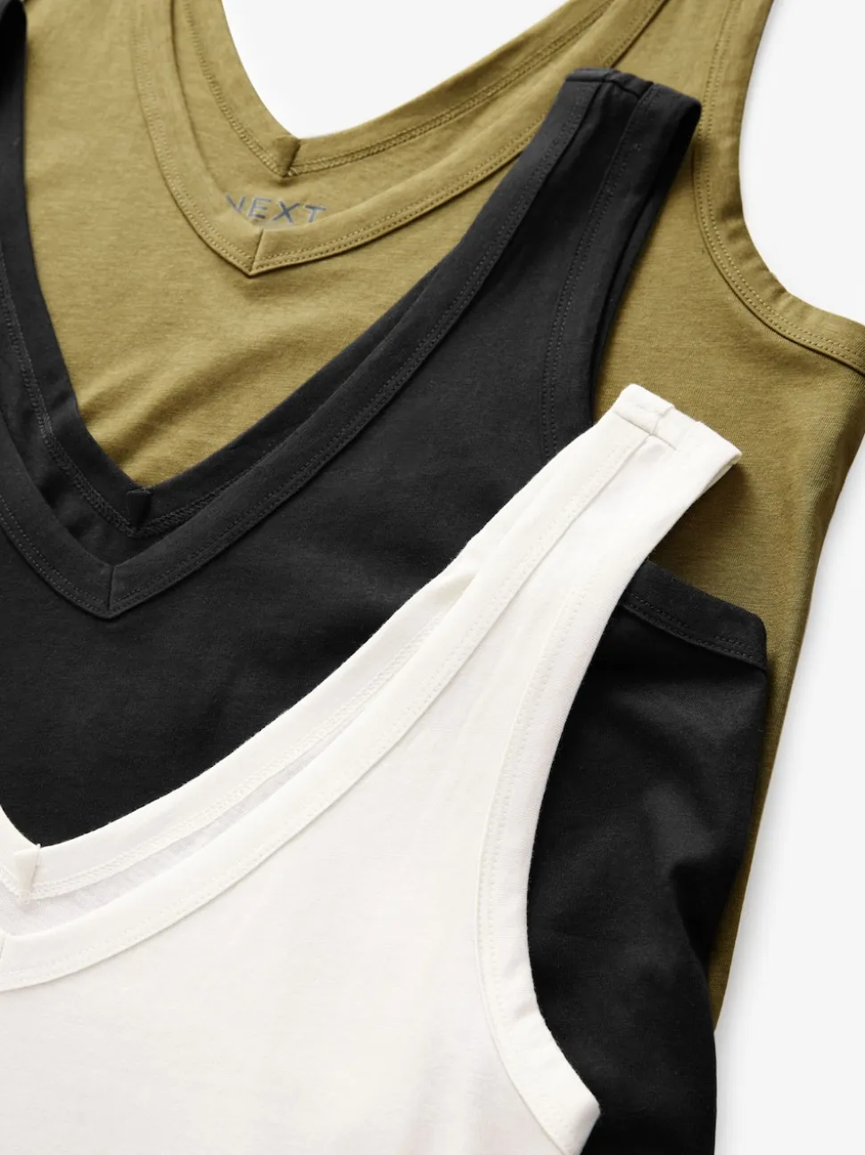 White/Black/Grey Marl Modal Slouch Vests 3 Pack