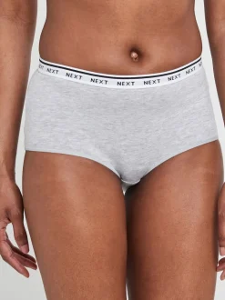 White/Black/Grey Midi Cotton Logo Knickers 4 Pack