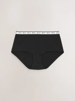 White/Black/Grey Midi Cotton Logo Knickers 4 Pack