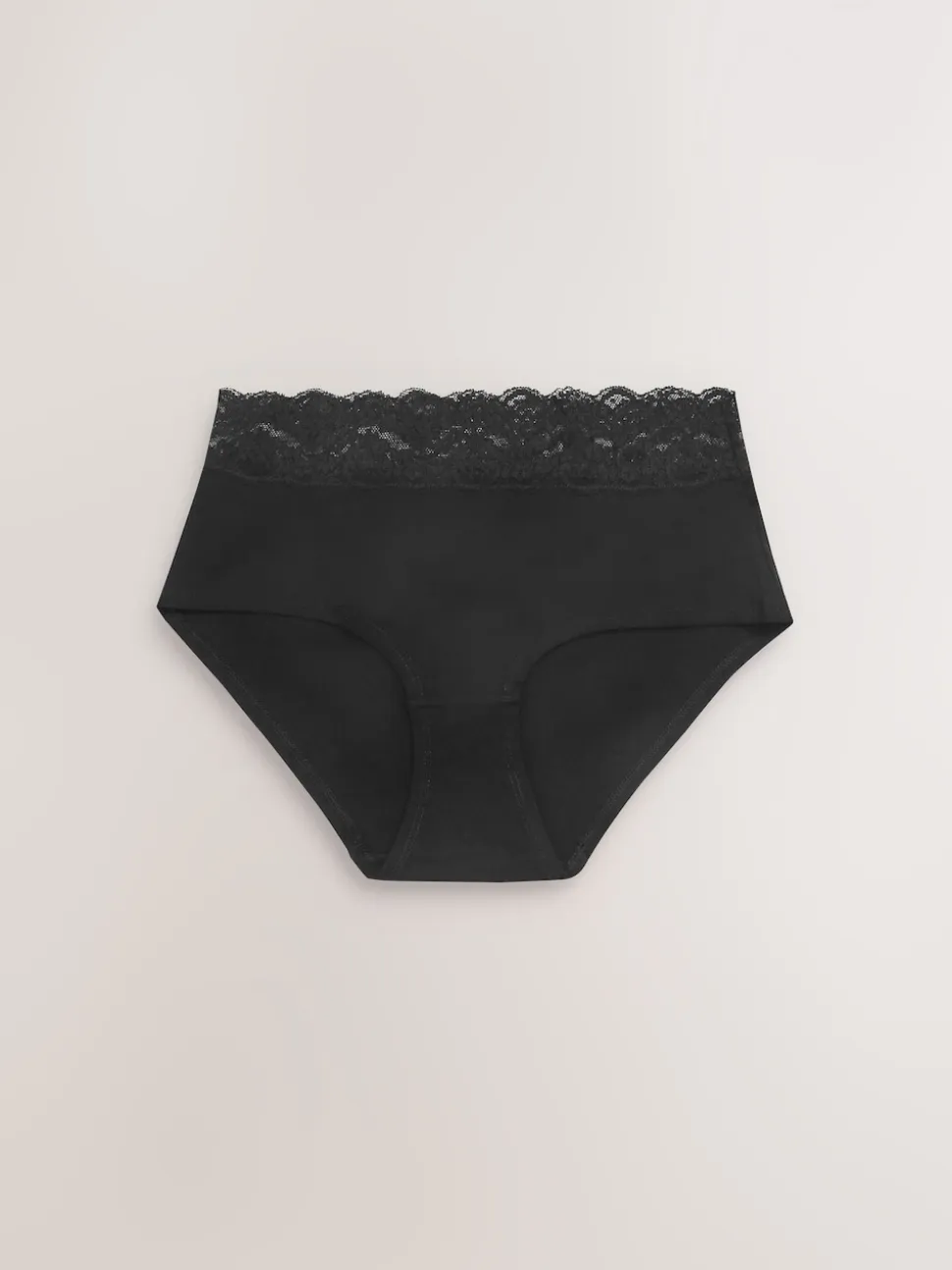 White/Black/Grey Midi Cotton Lace Knickers 4 Pack