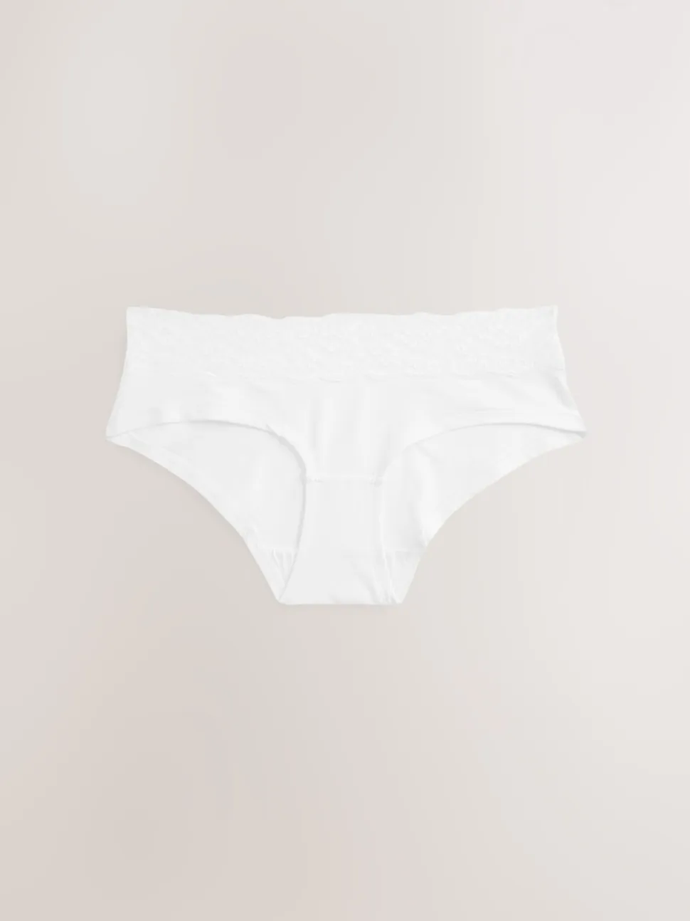 White/Black/Grey Short Cotton Lace Knickers 4 Pack