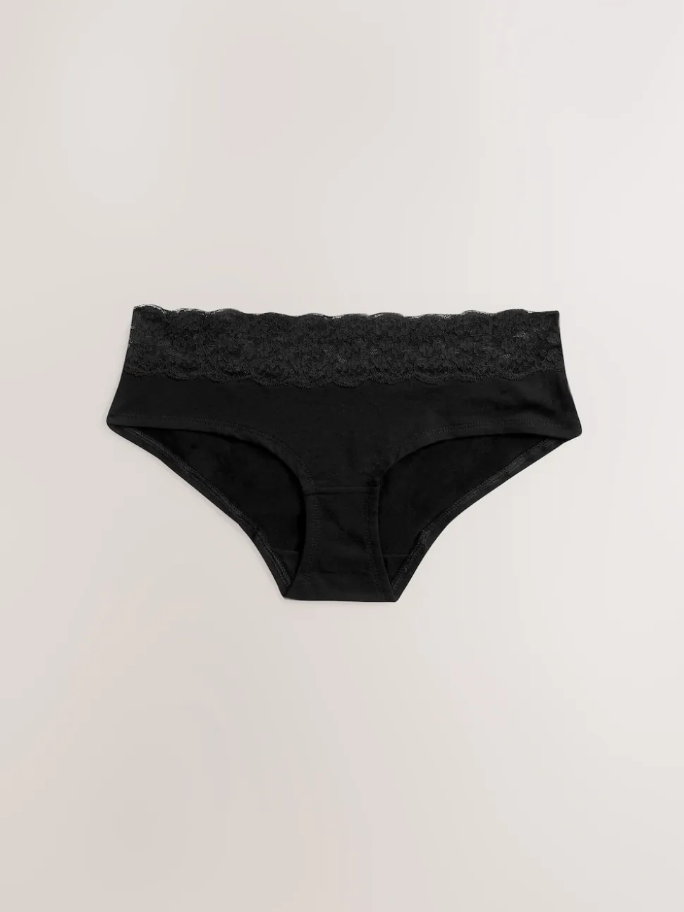 White/Black/Grey Short Cotton Lace Knickers 4 Pack