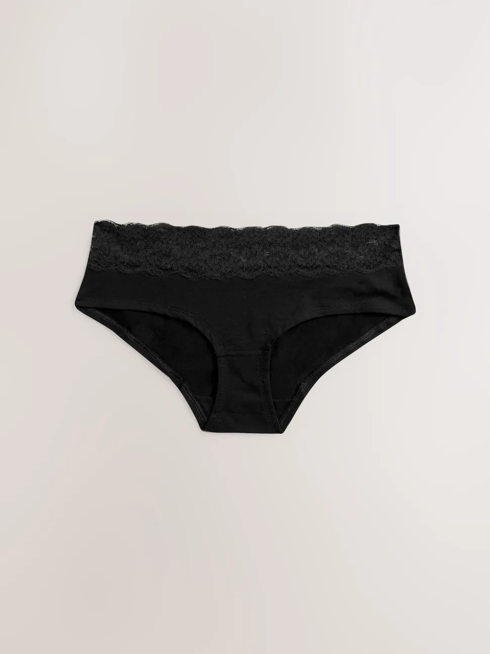 White/Black/Grey Short Cotton Lace Knickers 4 Pack