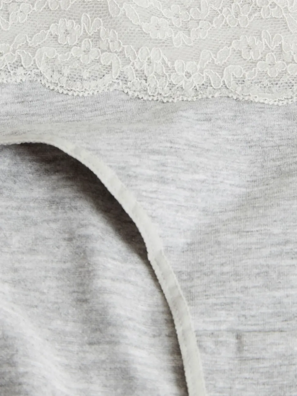 White/Black/Grey Short Cotton Lace Knickers 4 Pack