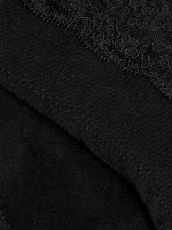 White/Black/Grey Short Cotton Lace Knickers 4 Pack