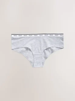 White/Black/Grey Short Cotton Logo Knickers 4 Pack