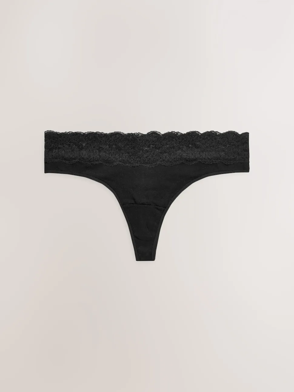 White/Black/Grey Thong Cotton Lace Knickers 4 Pack