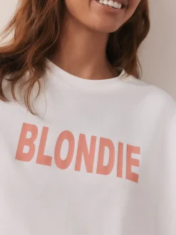White/Blue Stripe Blondie Short Sleeve Pyjamas