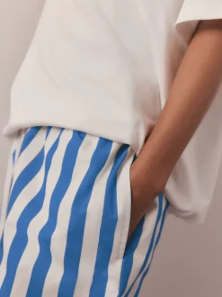 White/Blue Stripe Blondie Short Sleeve Pyjamas