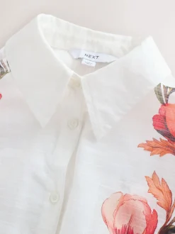 White/Green Beach Cover-Up Shirt