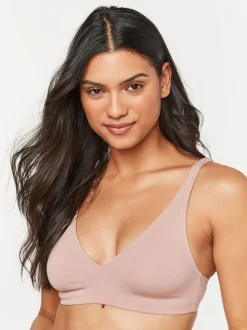 White/Navy Blue/Pink Non Pad Non Wire Cotton Blend Ultimate Comfort Bras 3 Pack