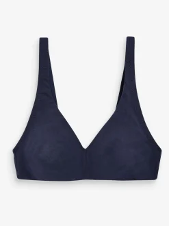 White/Navy Blue/Pink Non Pad Non Wire Cotton Blend Ultimate Comfort Bras 3 Pack