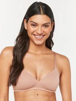 White/Navy Blue/Pink Pad Non Wire Cotton Blend Ultimate Comfort Bras 3 Pack