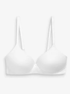 White/Navy Blue/Pink Pad Non Wire Cotton Blend Ultimate Comfort Bras 3 Pack