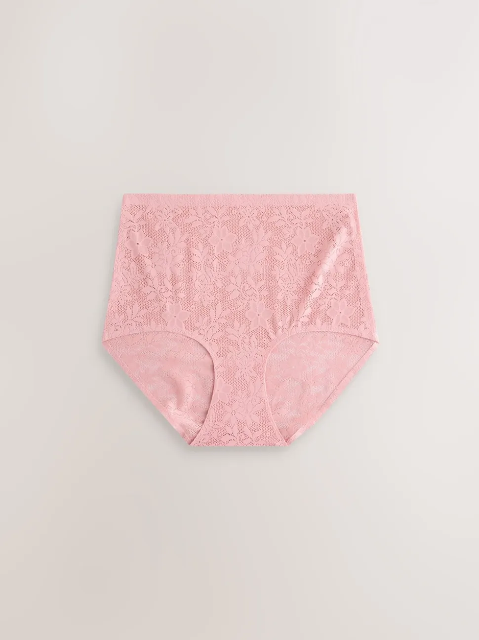 White/Pink/Navy Full Brief Comfort Bonded Lace Knickers 7 Pack