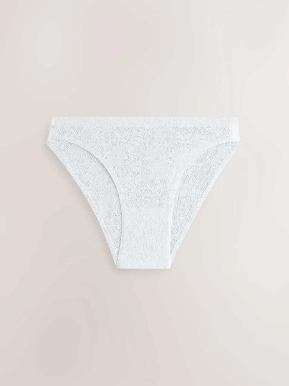 White/Pink/Praline Nude High Leg Comfort Bonded Lace Knickers 7 Pack