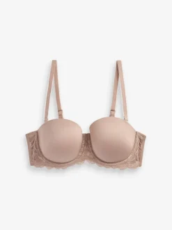 White/Praline Nude A-E Light Pad Strapless Multiway Bras 2 Pack