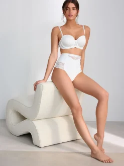 White/Praline Nude Tummy Control Light Shaping High Waist Thongs 2 Pack