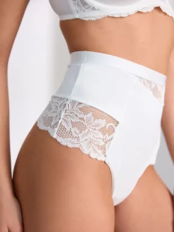 White/Praline Nude Tummy Control Light Shaping High Waist Thongs 2 Pack