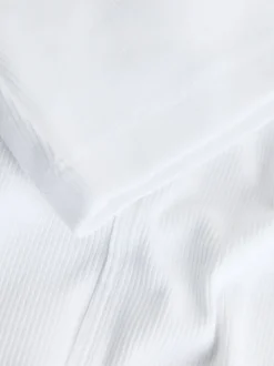 White/Silver Trim Hardware Detail Racer Ribbed Vest Top