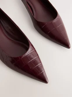 Wine Forever Comfort® Leather Point Toe Heels