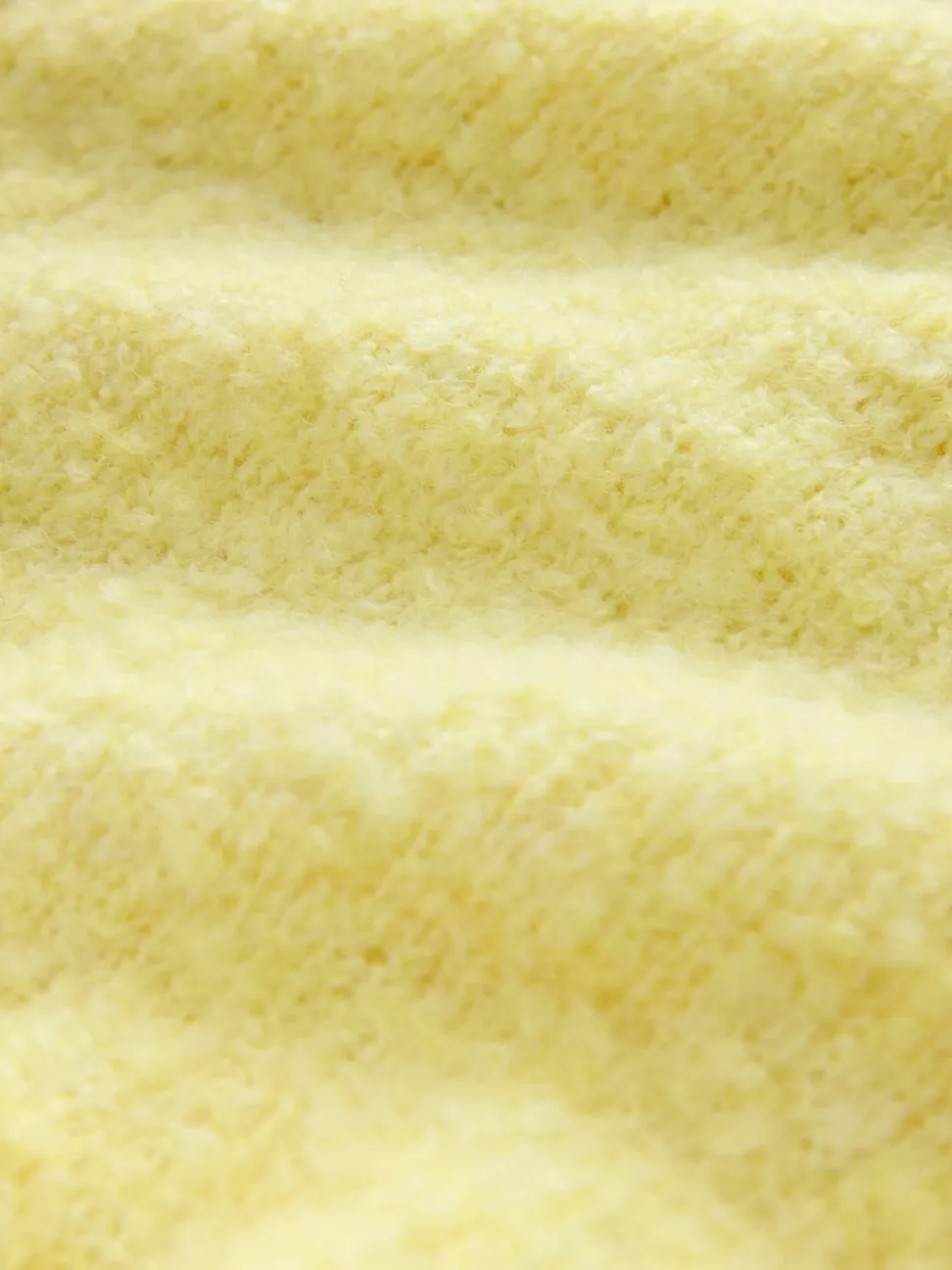 Yellow Boucle Long Sleeve Polo Jumper
