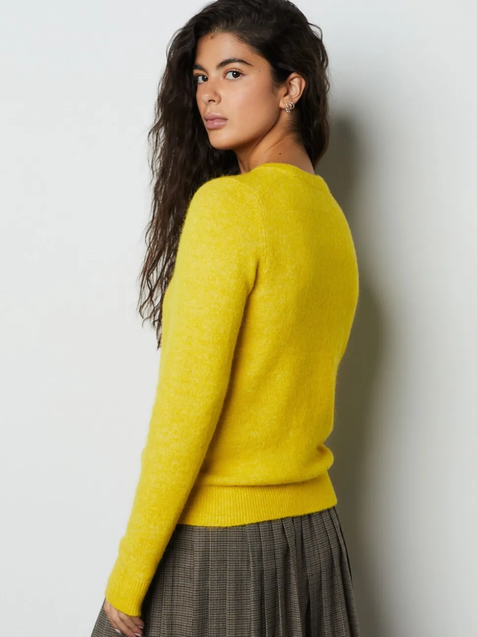 Yellow Hot Sauce Long Sleeve Crew Neck Jumper With Wool