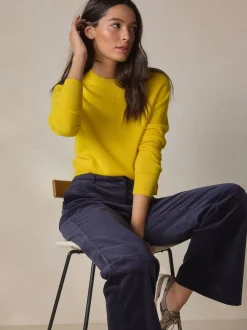 Yellow N.Premium 100% Cashmere Crew Neck Jumper