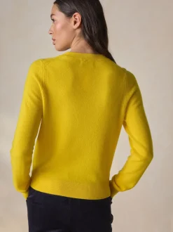 Yellow N.Premium 100% Cashmere Crew Neck Jumper
