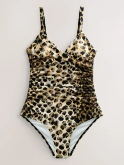 Yellow/Cream Leopard Shaping Tummy Control Swimsuit