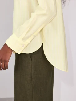 Yellow/White Stripe Soft Relaxed Long Sleeve Shirt