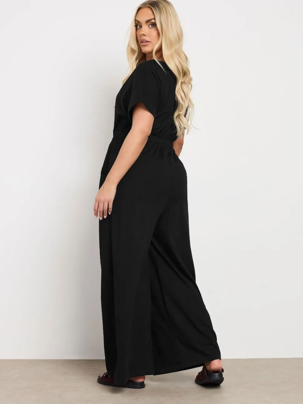 Yours Curve Black 100% Cotton Jumpsuit
