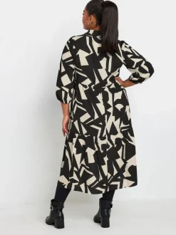 Yours Curve Black 3/4 Sleeve Shirt Dress