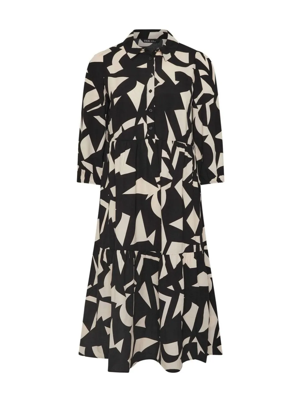 Yours Curve Black 3/4 Sleeve Shirt Dress