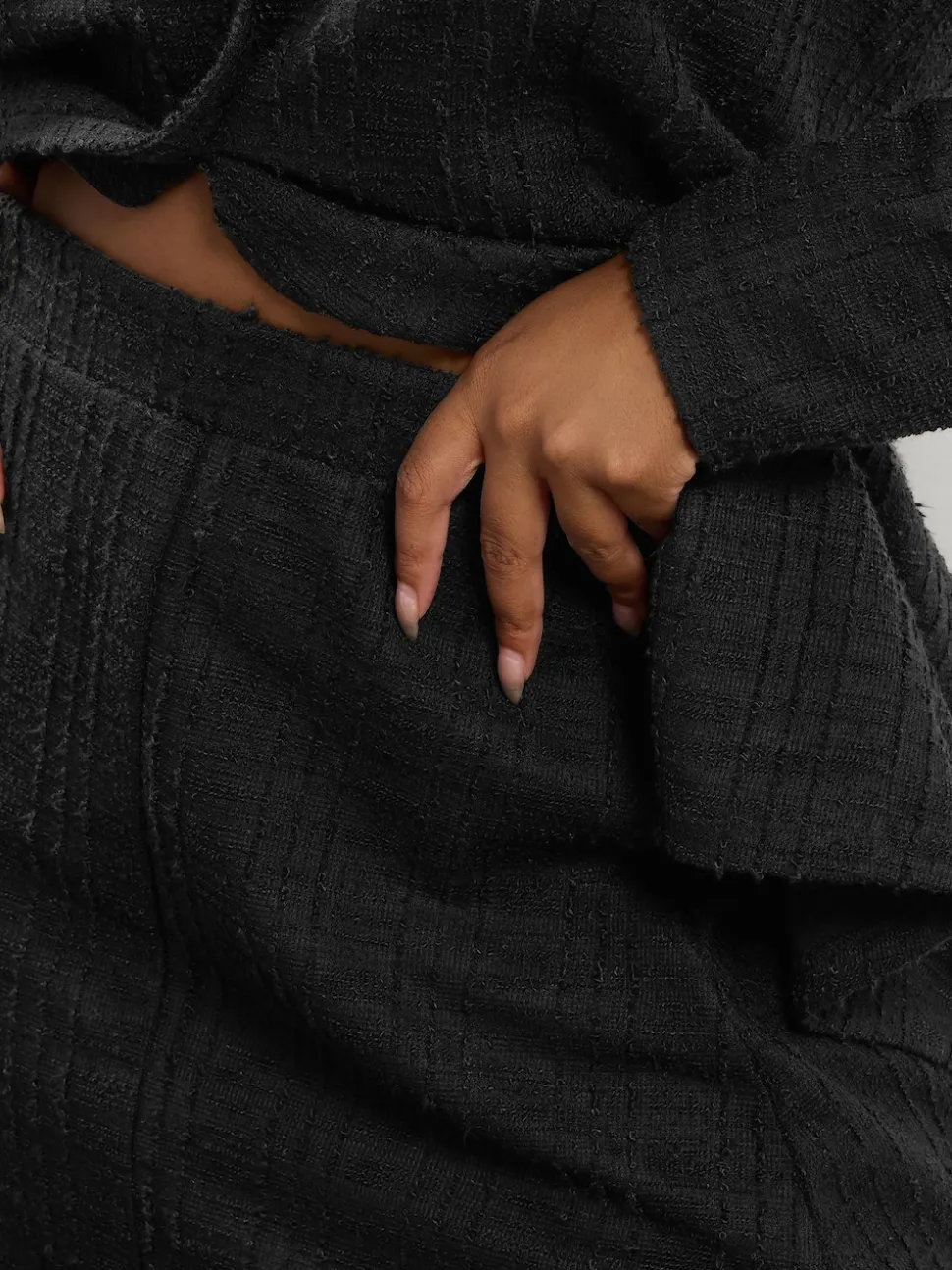 Yours Curve Black Boucle Mini Skirt