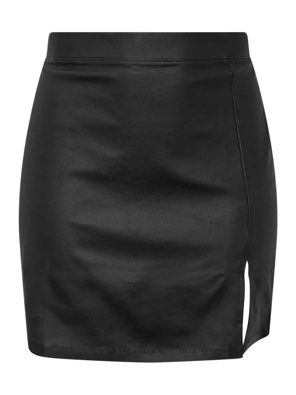 Yours Curve Black Coated Slit Mini Skirt
