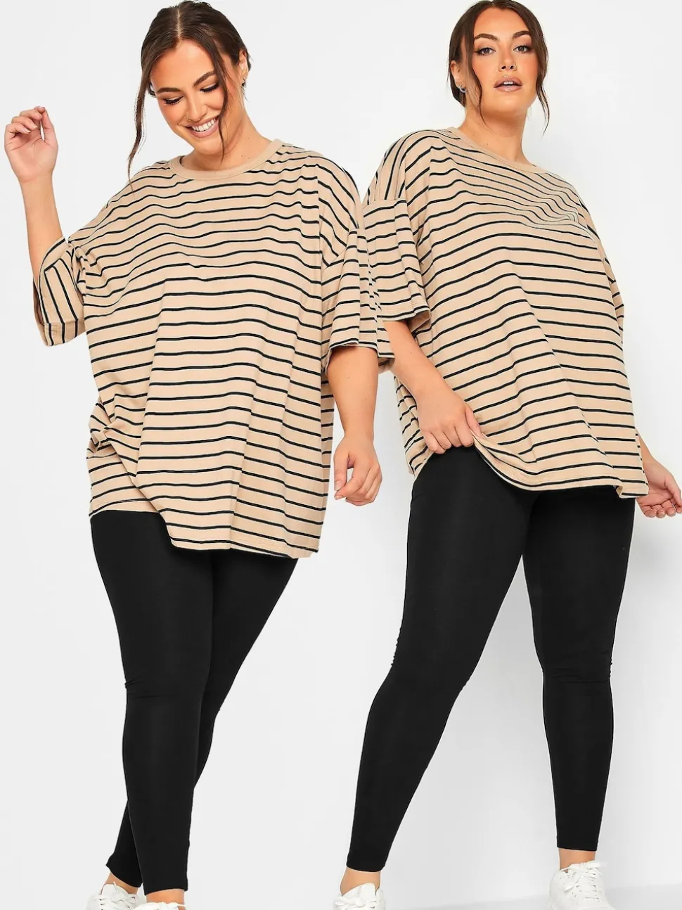 Yours Curve Black Cotton Essential Leggings 2 Pack