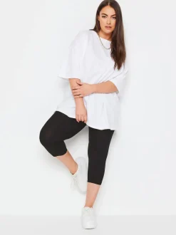 Yours Curve Black Cycling 2 Pack Leggings