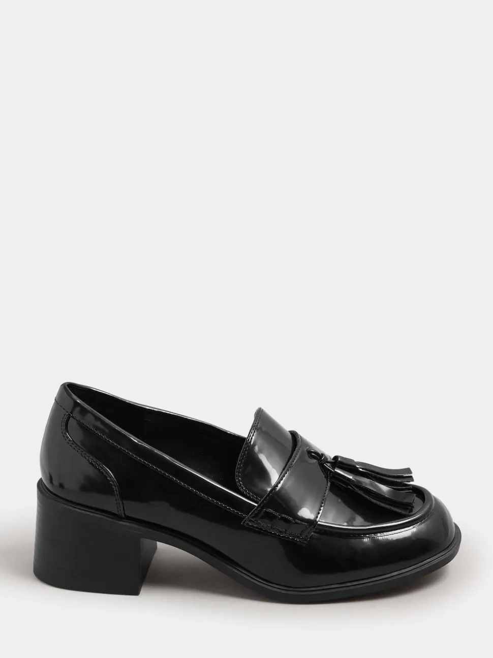 Yours Curve Black Extra Wide Fit Extra Wide Fit Heeled Tassel Loafers