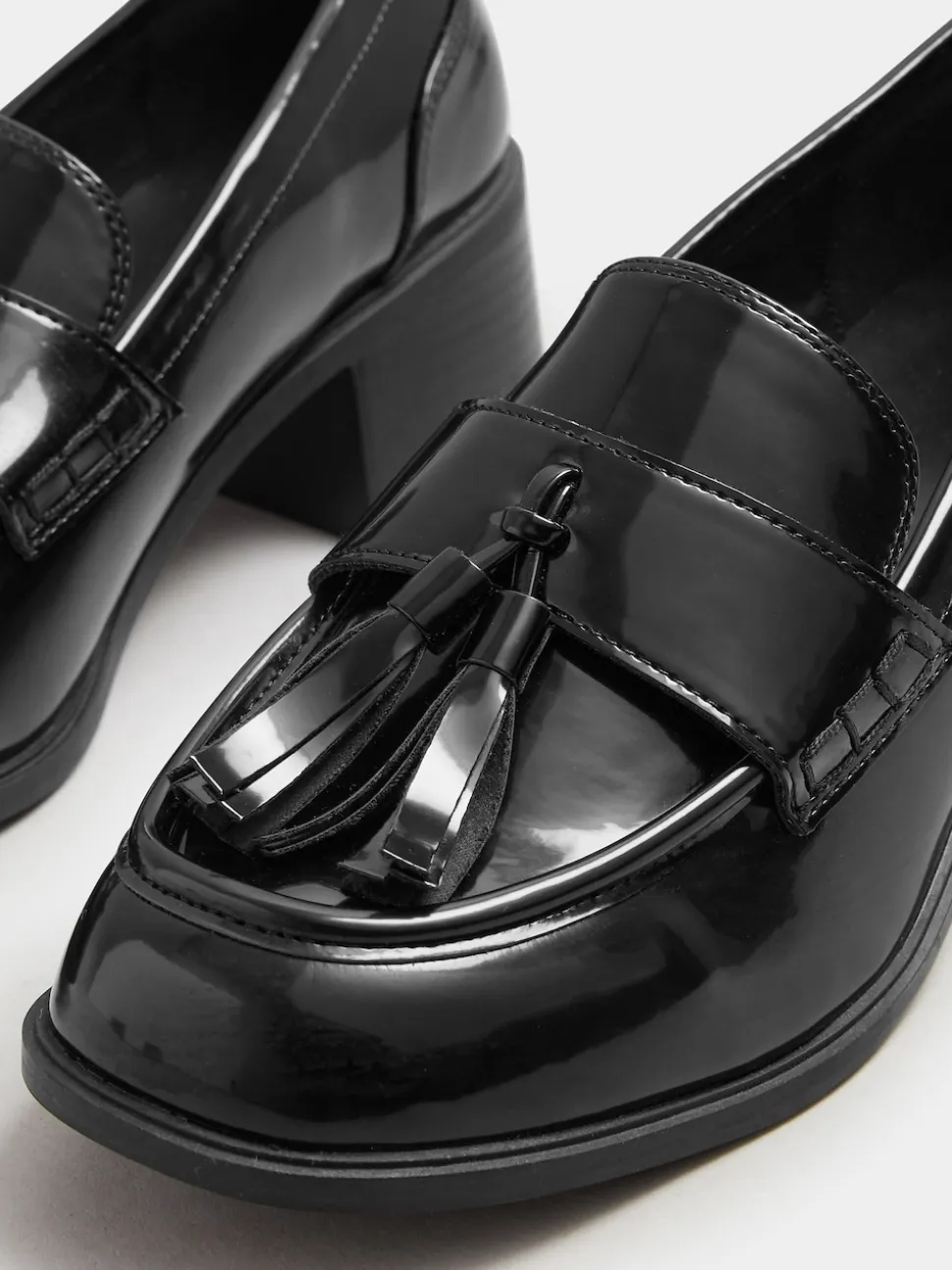 Yours Curve Black Extra Wide Fit Extra Wide Fit Heeled Tassel Loafers