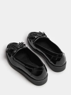 Yours Curve Black Extra Wide Fit Extra Wide Fit Tassel Patent Loafers