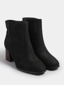 Yours Curve Black Extra-Wide Fit Tortoise Shell Block Heel Boots