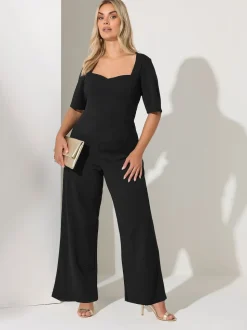 Yours Curve Black London Sweetheart Jumpsuit