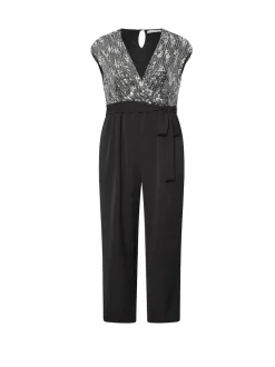 Yours Curve Black London 2-in-1 Sequin Jumpsuit