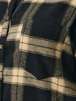 Yours Curve Black Longline Check Shirt