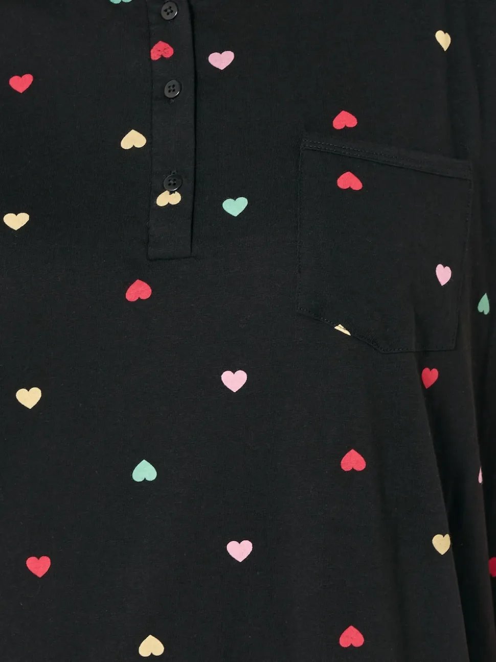 Yours Curve Black Placket Nightdress