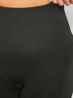 Yours Curve Black Seamless Tummy Control High Waisted Shorts