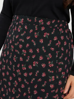 Yours Curve Black Textured Tube Skirt